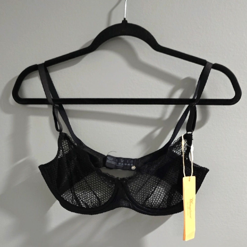 Wingslove Black Mesh Underwire Bra